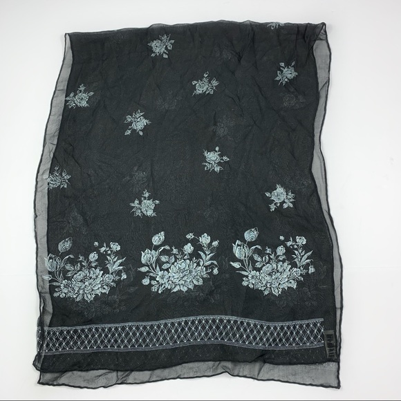 Saks Fifth Avenue Vintage 1960s Silk Floral Scarf
